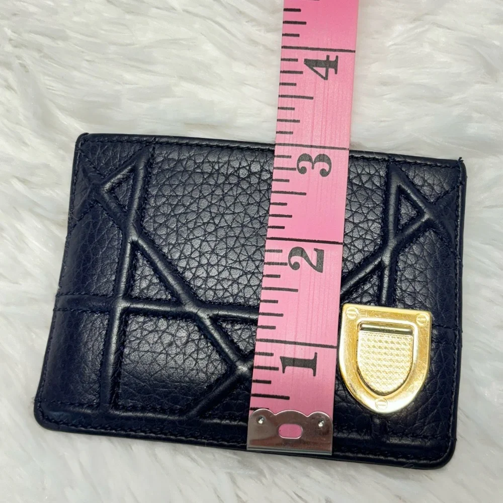 ❤️ Dior (Diorama) Blue Leather Card Holder Wallet A506P63